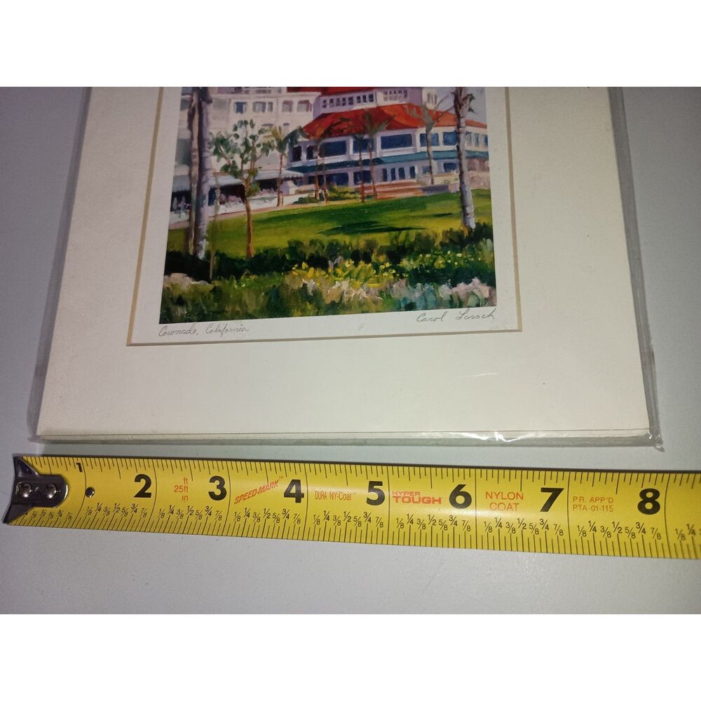 Vintage Art Print: Hotel Del Coronado by Carol Lorsch - Matted in Plastic Sleeve - Picture 5 of 6